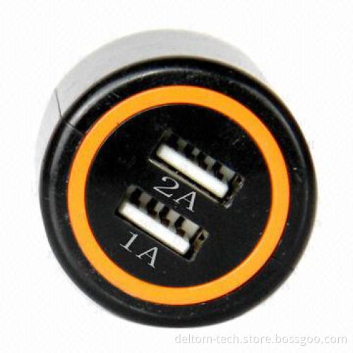 In-car Charger, Two USB Output (5V/1A and 5V/2.1A), Charge Your Smartphone, Tablet PC Same Time